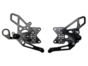 BMW S1000XR Adjustable Rear Sets - Vortex Racing - V2 Design - Black - 2014